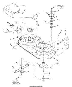 42-Inch Mower Deck - Housing And Arbor Group (7501405) Diagram and Parts List for 7800577 (C950-60929-0)(2009) Briggs and Stratton Lawn Tractor